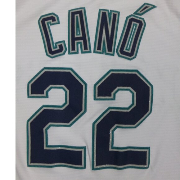 Seattle Mariners Cano #22 White Jersey Size L (Faint stains at front) - Picture 6 of 13